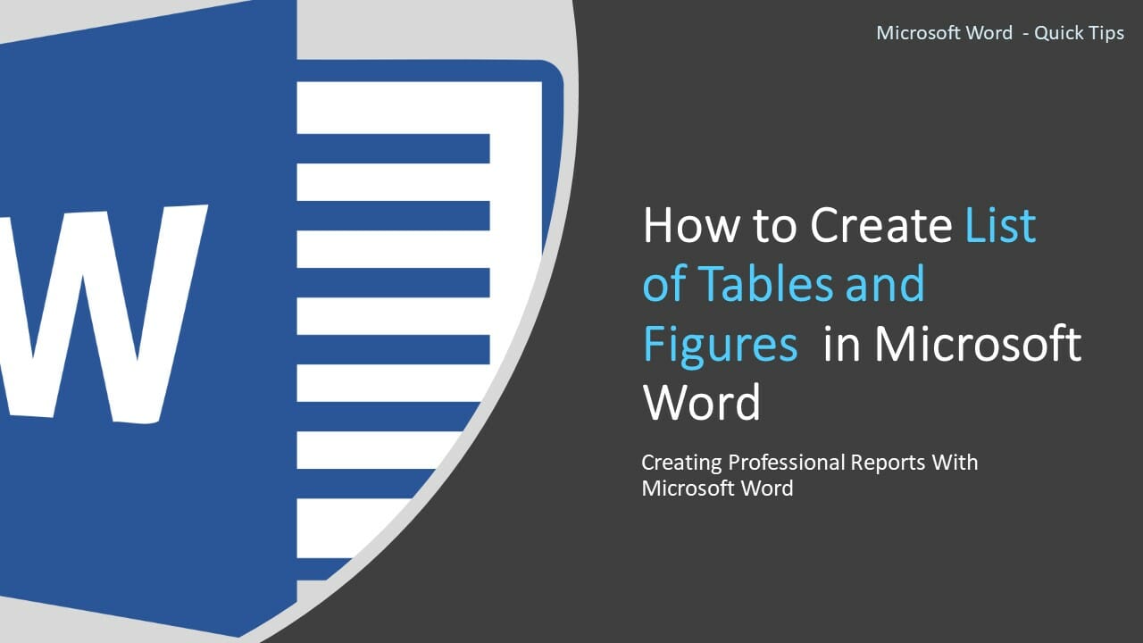 How To Insert List Of Tables And Figures In Microsoft Word Bpwebs