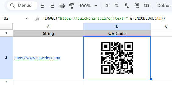 Generate QR codes in Google Sheets - Basic Formula