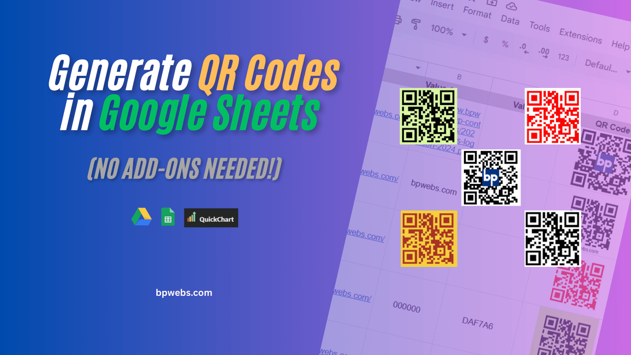 Generate QR Codes in Google Sheets