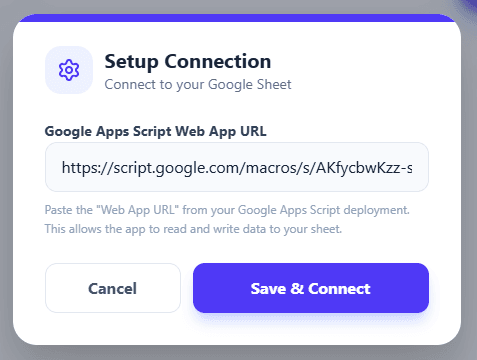 Build a Personal Income and Expense Tracker with Google Sheets 7 Google AI Studio Paste the apps script web app url here 1