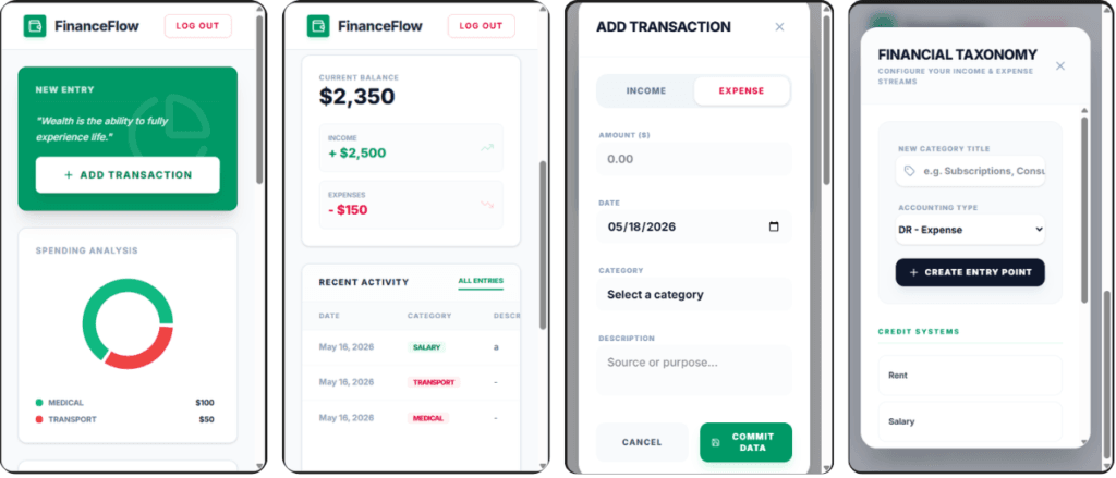 Personal Income and Expense Tracker Mobile View